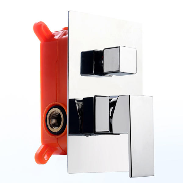 3266-23 황동 수도꼭지 싱글 레버 온수/냉수 내장형 샤워 믹서, 상자가 있는 내장형 샤워 믹서, 콘센트 2개;