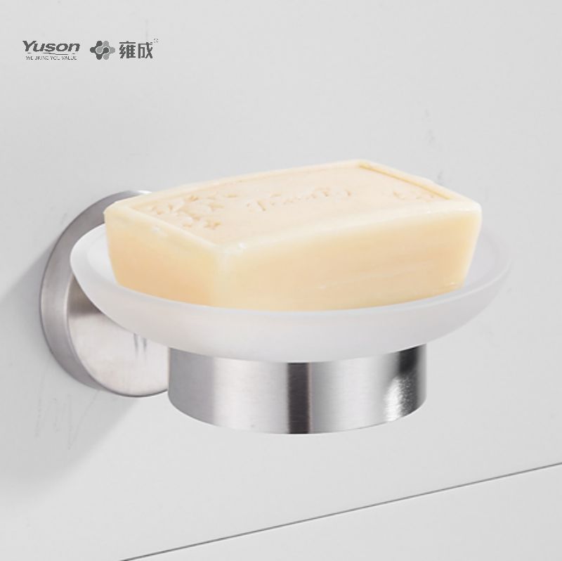 15585 세련된 욕실 액세서리, 비누 접시, 유리 접시 포함, 아연/황동/SUS 비누 홀더, 벽걸이형(시리즈 15500)