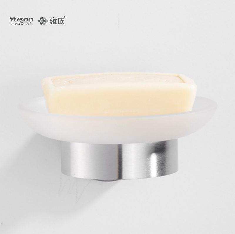 15585 세련된 욕실 액세서리, 비누 접시, 유리 접시 포함, 아연/황동/SUS 비누 홀더, 벽걸이형(시리즈 15500)