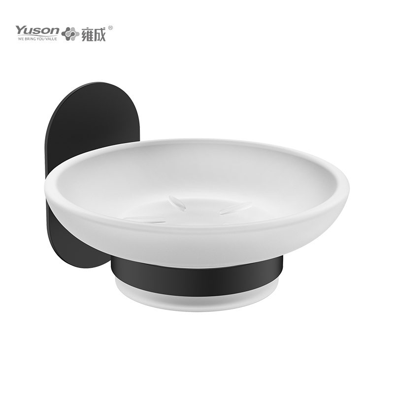 28185 세련된 욕실 액세서리, 비누 접시, 유리 접시 포함, 아연/황동/SUS 비누 홀더, 벽걸이형(시리즈 28100)